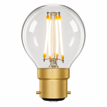 Zico G45 LED Filament Golfball Bulb B22 4W 2200K Soft Warm 320lm Dimmable Clear | 30W Equivalent | CRI 95+